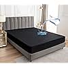 Sufdari Mattress Protector,Waterproof 18" Deep Pocket Mattress Cover Fitted Sheet Style with Elastic Rubber Band,Washable and Easy Care-Black,Queen