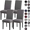 Sufdari Dining Chair Covers,Kitchen Cover,Parsons Slipcover,Spandex Protectors for Room Stretch Chairs Cover Set of 4 -Gray
