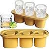 NEUEFAMI Ice Cube Tray for Stanley Cup Silicone Ice Cube Tray for 20 30 40 oz Tumbler Cup for Cocktails, Drinks, Coffee, Easy Fill and Release Ice Maker, Yellow