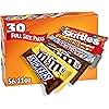 M&M'S, SNICKERS, 3 MUSKETEERS, SKITTLES & STARBURST Variety Pack Full Size Bulk Candy Assortment, 56.11 oz, 30 Count