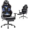 Big and Tall Gaming Chair with Footrest 350lbs-Racing Computer Gamer Chair, Ergonomic High Back PC Chair with Wide Seat, Reclining Back, 3D Armrest for Adult-Black
