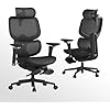 Motostuhl D2 Pro High Back Ergonomic Home Office Chair with DTS Self-Adaptive Lumbar Support, Multi-Adjustable Armrest, Wire Controlled Design, Footrest, 4D Headrest Mesh Office Computer Chair (Black)