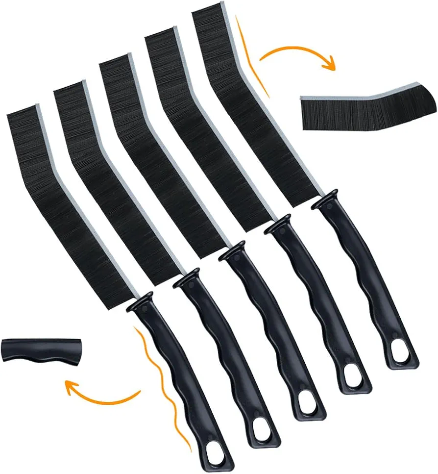 Hard Bristle Crevice Cleaning Brush, 5 Pcs Household Cleaning Brushes, Multifunctional Crevice Brush, Gap Cleaning Brush, Crevice Cleaning Tool, Small Cleaning Brushes for Tight Spaces