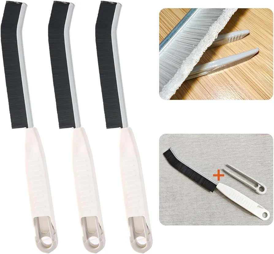 3PCS Crevice Cleaning Brush Hard Bristle, Thin Gap Cleaning Brush, Small Cleaning Brush, Grout Brush, Household Cleaning Brushes, Cleaning Tools for Toilet, Bathroom, Bathtub, Sink, Window（Black）