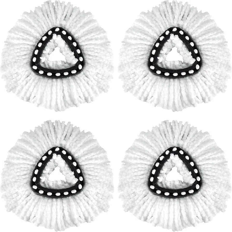 4 Pack EasyWring Spin Mop Head Replacement - Mop Replace Head Compatible with O Cedar, Microfiber Spin Mop Refills, Mop Replacements Easy Cleaning Spinning Head, Spin Mop Refill for Floor Cleaning