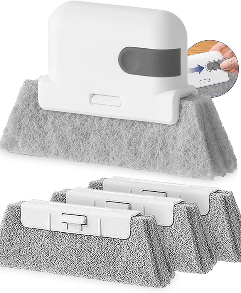 Window Sill Cleaner Tool, Multifunction Groove Cleaning Brush for Household Use, 3 in 1 Window Sliding Door Track Cleaner, Sill, Tile Lines, Shutter, Car Vents, Small Spaces Clean Kit