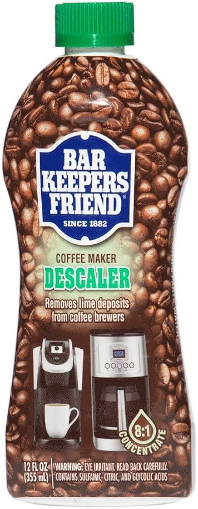 Bar Keepers Friend Coffee Maker Descaler (12 oz) - Removes Mineral Deposits from Espresso Makers and Automatic Drip and Single-Cup Coffee Makers
