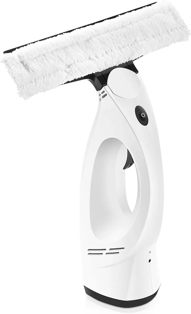 Window Vacuum, Window Vacuum Squeegee, 3 in 1 Cordless Window Vac with Spray/Wipe/Suck up Water,Electric Window Cleaning Tool for Shower Wall Mirror Glass/Car Windshield/Countertop - White