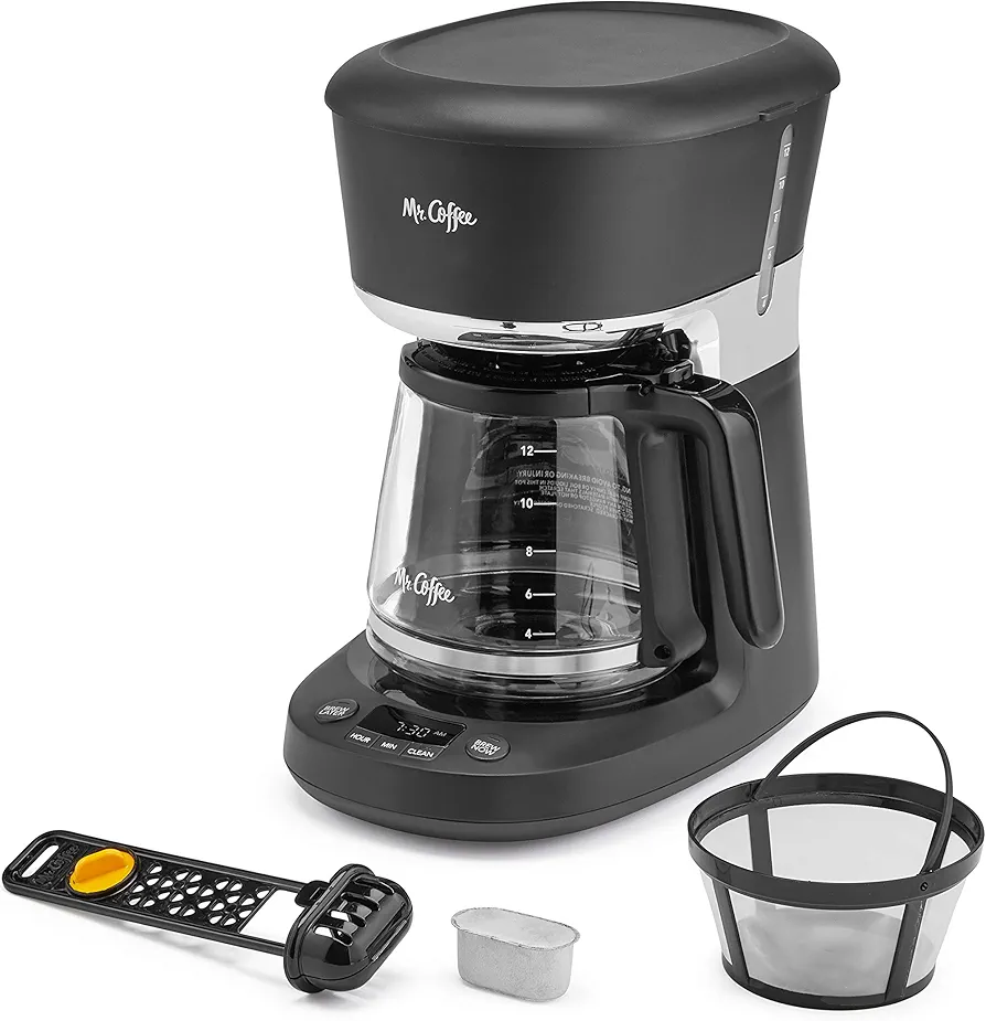 Mr. Coffee 12 Cup Dishwashable Coffee Maker with Advanced Water Filtration & Permanent Filter