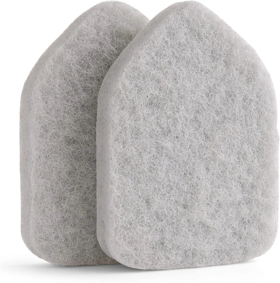 Replacement Scrubber Refill for Extendable Tub Tile Shower Scrubber for Cleaning Non-Scratch (2X Scrubber Sponge Gray)