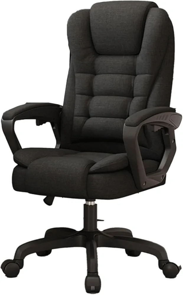 Ergonomic Cloth Office Chair Comfy Swivel Computer Desk Chair High Back Gaming Chair w/Armrests for Adults - 3D Facade Support & Lie Back at a Large Angle of 140 °