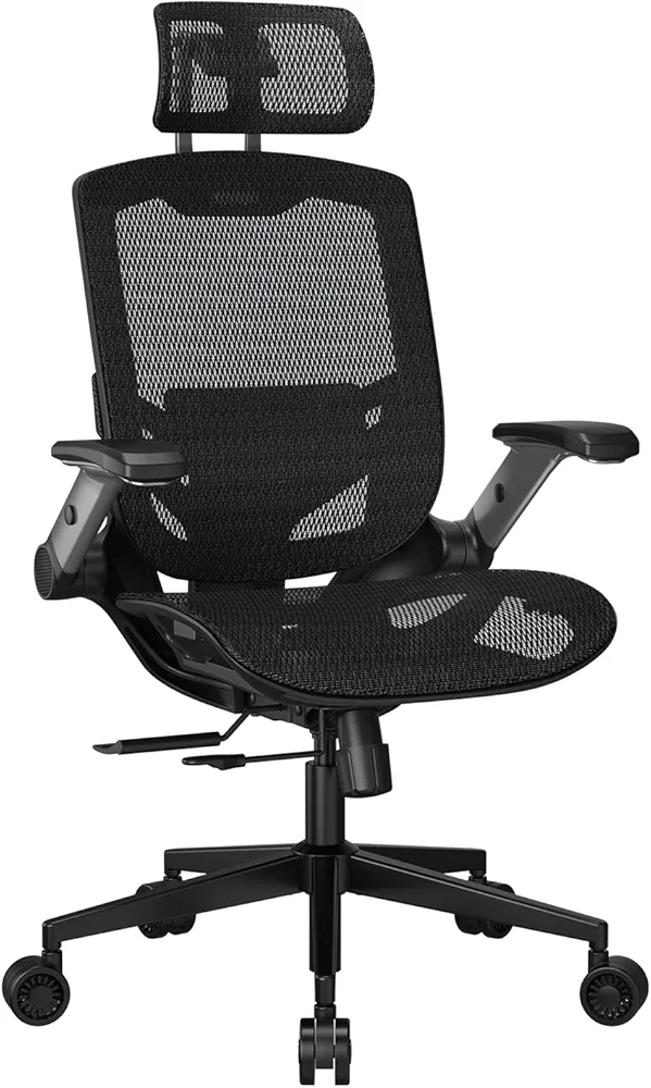 COUGAR Speeder One Ergonomic Mesh Chair, Mesh Fabric, 2D Folding armrest, Adjustable Headrest/Backrest Height/Lumbar Support Adjustment/Sliding seat