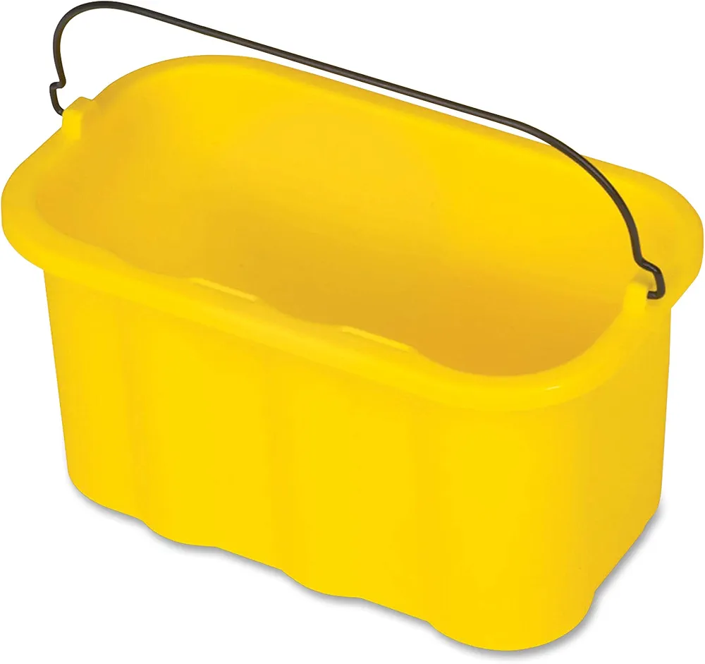 Rubbermaid Commercial Products, 10 Quart Sanitizing Cleaning Caddy Supplies Organizer, Yellow, Housekeeping Cart Accessories for Hotel/Motel/Cleaning Cart Organization