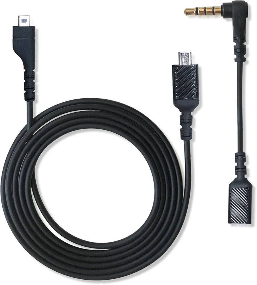 QJYTH Replacement Cable Cord Compatible with SteelSeries Arctis 3, Arctis Pro Wireless, Arctis 5, Arctis 7, Arctis Pro Gaming Headset, Audio Cable 3.5mm Fit for GameDac(2 in 1, Black)