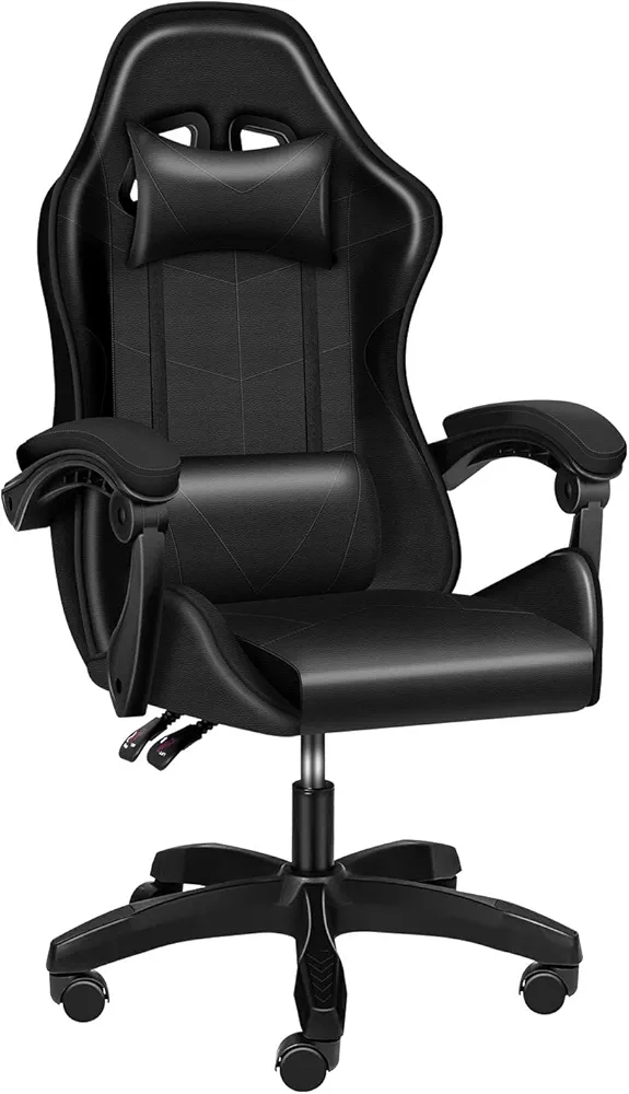 YSSOA Adult Gaming Chair, Without footrest, Black