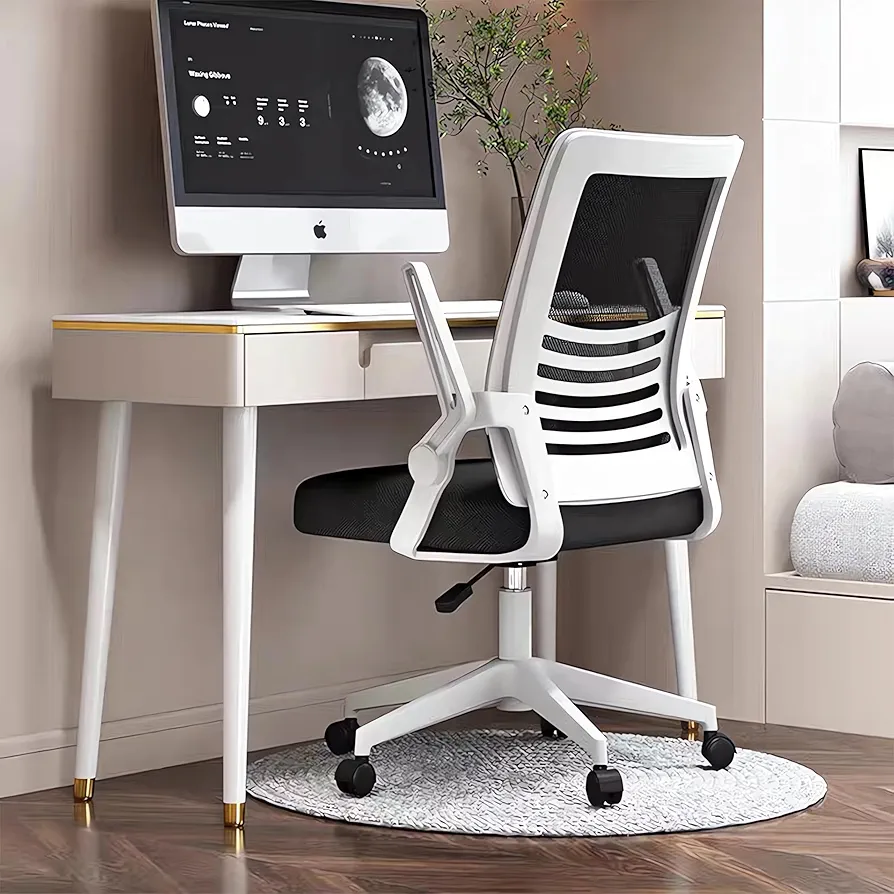 Computer Chair Ergonomic Office Chair Home Office Lumbar Support Padded Flip-up Armrest Swivel Mesh Desk Chair