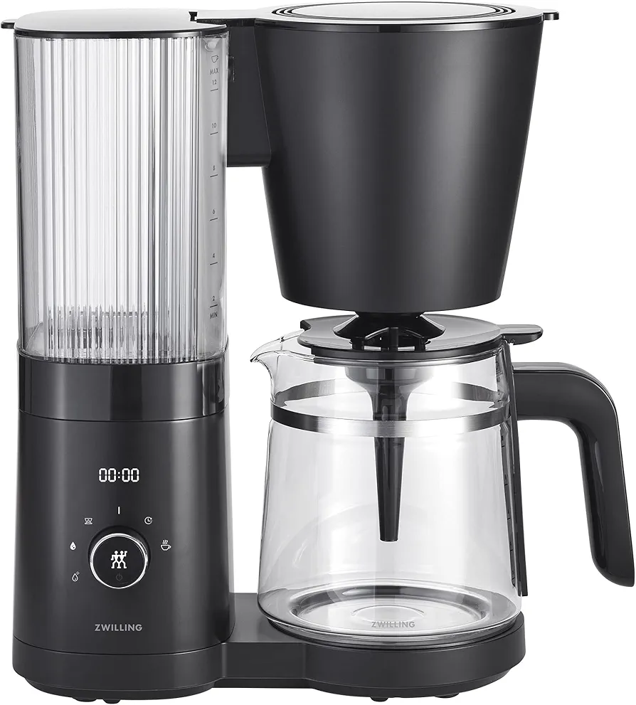ZWILLING Enfinigy Glass Drip Coffee Maker 12 Cup, Awarded the SCA Golden Cup Standard, Black
