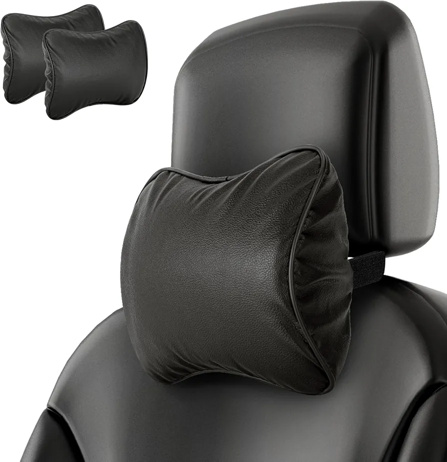 2 Pack Car Neck Pillows, Car Headrest Pillow Memory Foam Car Pillow for Pain Relief and Cervical Support, Ergonomic Design for Driving Travel Home Gaming Chair, Black