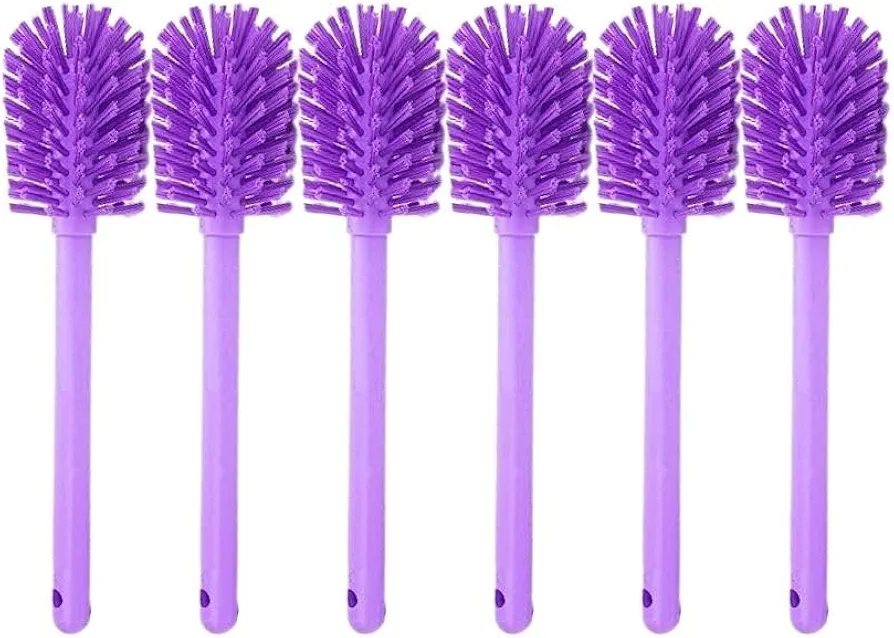 SPARTA Large Water Bottle Brush Ideal for Wide-Mouth Jars, Bottles and Tumblers, Dishwashing Tool with Handle for Home and Commercial Kitchens, Plastic, 12 Inches, Purple, (Pack of 6)