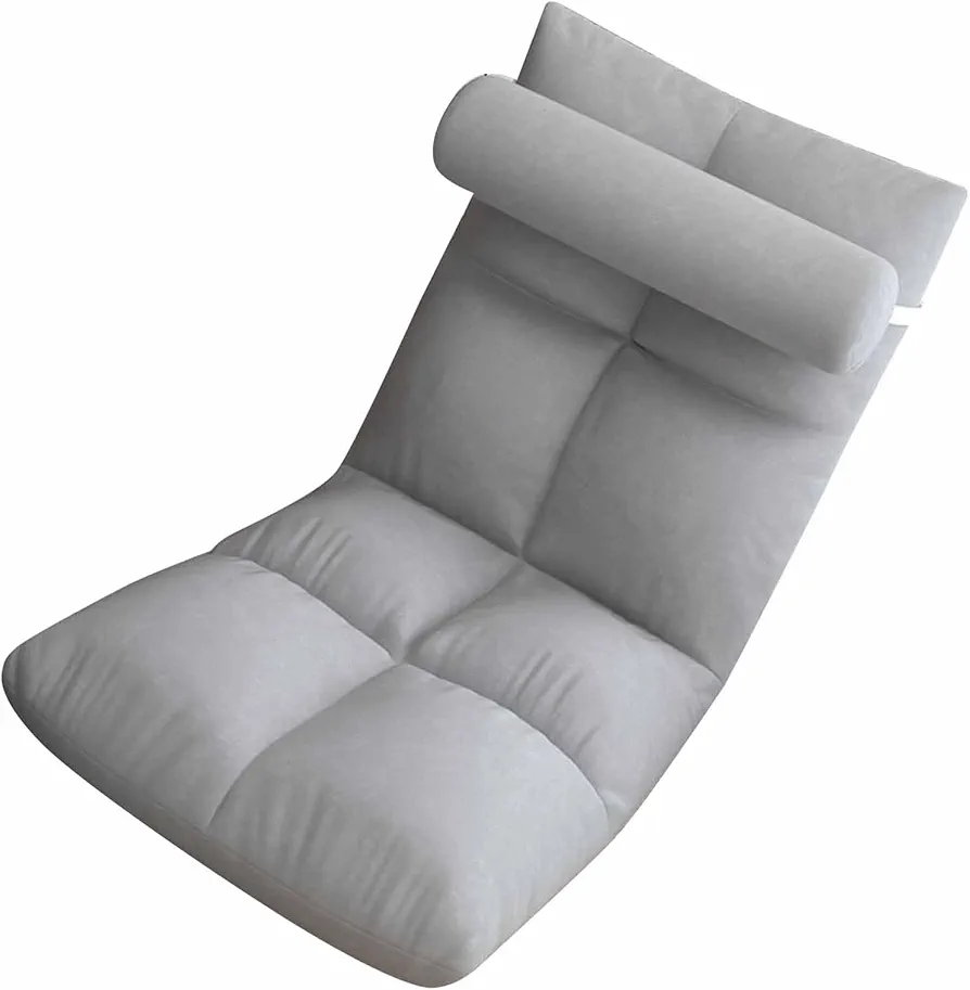 Chair Cushions Floor Chair with Back Support Folding Sofa Chair Sleeper Bed Couch Recliner Floor Gaming Chair Meditation Chair for Adults (Premium Gray)