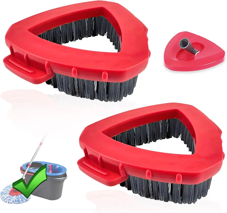 Scrub Brush,2 Pack Mop Heads Replacements Compatlible for Oceda RinseClean 2-Tank System,Hard Bristle Cleaning Brush for Tile,Shower Cleaner Scrubber Brush,Included Mop Base,Not Fit 1-Tank