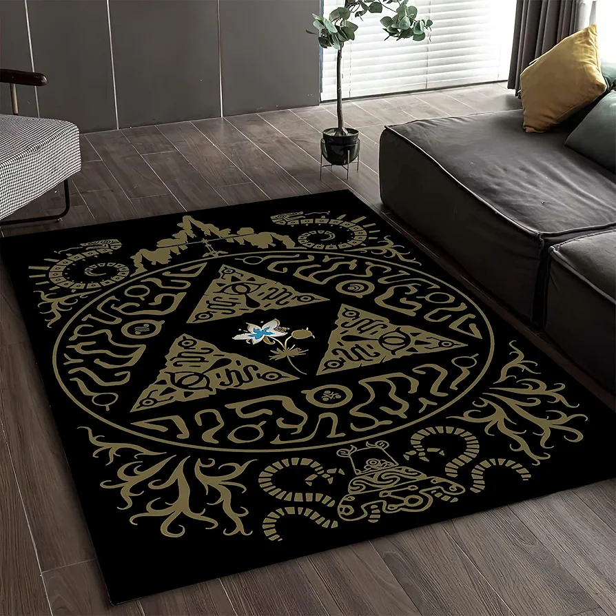 Popular Video Game Rug Gamer Room Rug, Round Floor Area Rug, Gaming Chair Mat, Playroom and Living Room Carpet Decor, Gamer Home Decor Gift (2x3 ft. Ultra Soft Quality, Rectangular)