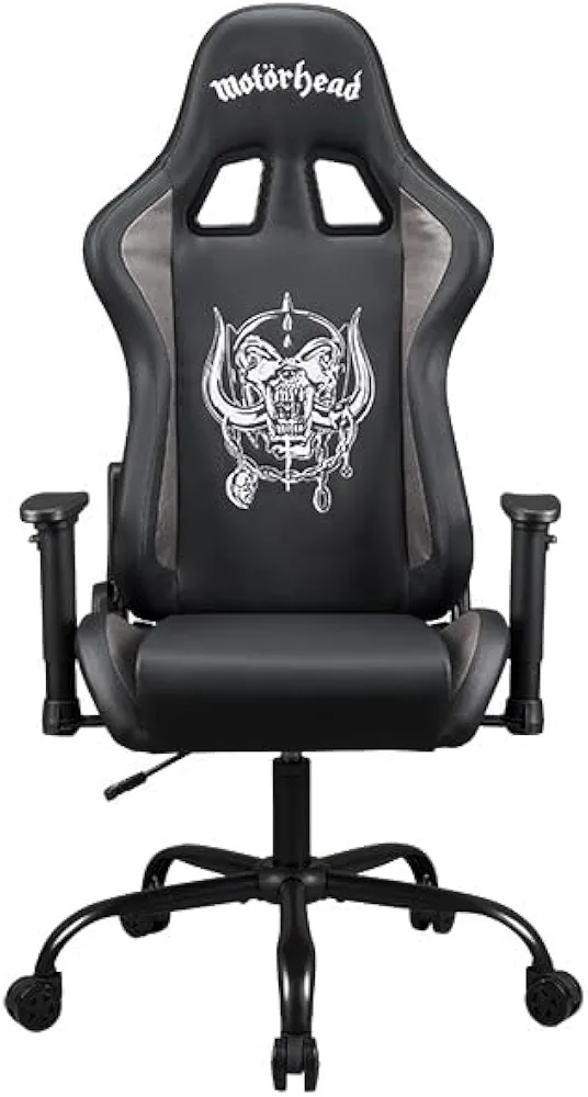 Motorhead - Gaming Chair or Office Chair, Gamer Chair for Adults, Comfortable seat, Integrated headrest, Adjustable armrests and Height, Ergonomic backrest - Black