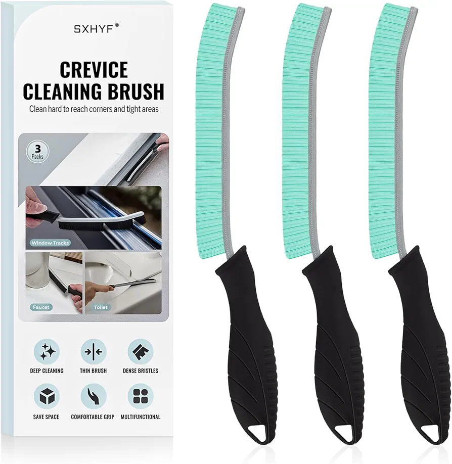 SXhyf Cleaning Brush - Hard Bristle Crevice Cleaning Brush, Multifunctional Gap Scrub Brush, Home Essentials, Bathroom Cleaner Tools for Household Use, Kitchen, Window, Faucets, Toilet, Grout, Car