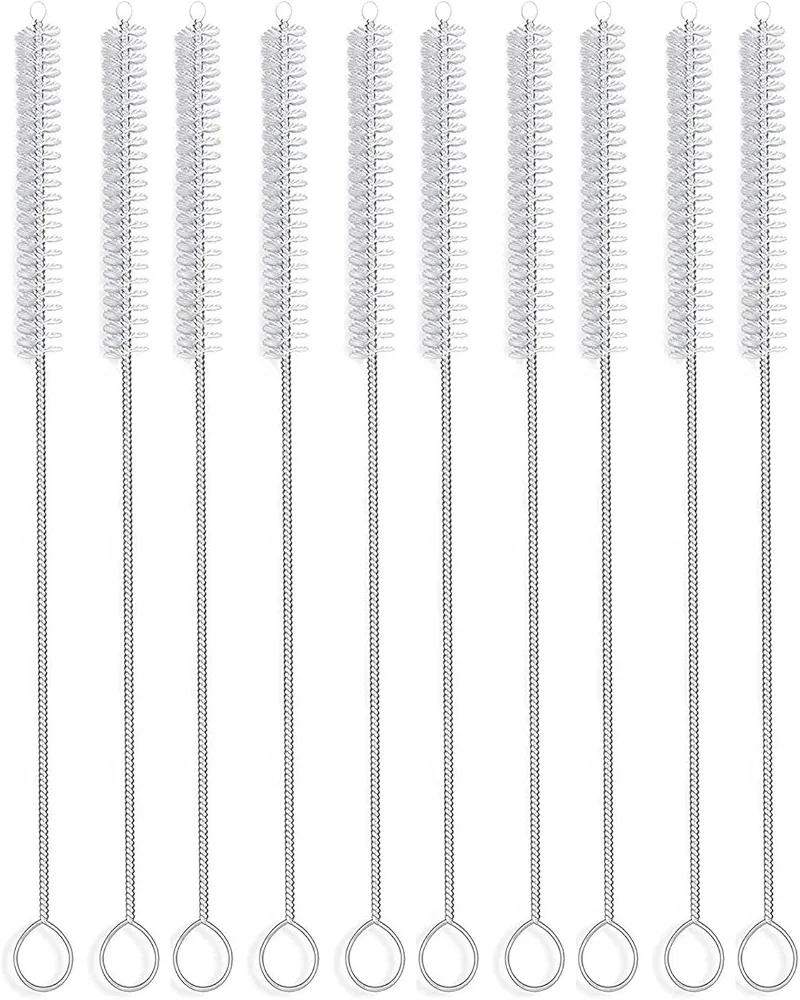 Straw Brush, Nylon Pipe Tube Cleaner 8.2-ihch X 2/5-inch Set of 10