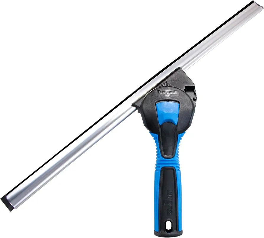 Unger Professional 18” Swivel Window & Glass Cleaning Squeegee with EZ Change - Cleaning Supplies, Squeegee for Window Cleaning, Streak Free Results, Clean Large Windows, Easy Rubber Replacement