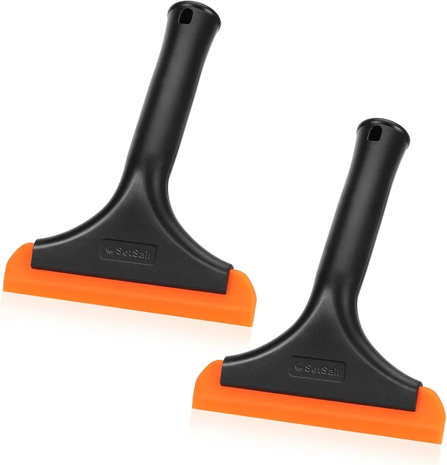 SetSail Shower Squeegee for Glass Doors, Small Squeegee for Shower Glass Door Mini Silicone Squeegee for Window Cleaner Tool Bathroom Squeegee for Car Window Cleaning 2 Pack