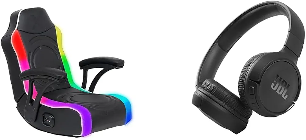X Rocker RGB LED Gaming Chair, Color Changing with Headrest Mounted Speakers, 2.1, Bonded Faux Leather, for PC or Video Gaming