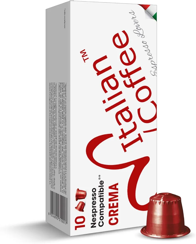 Delicitaly Italian Coffee pods compatible with Nespresso Original machines, Espresso capsules (100 Crema regular pods, 100 Count (Pack of 1))