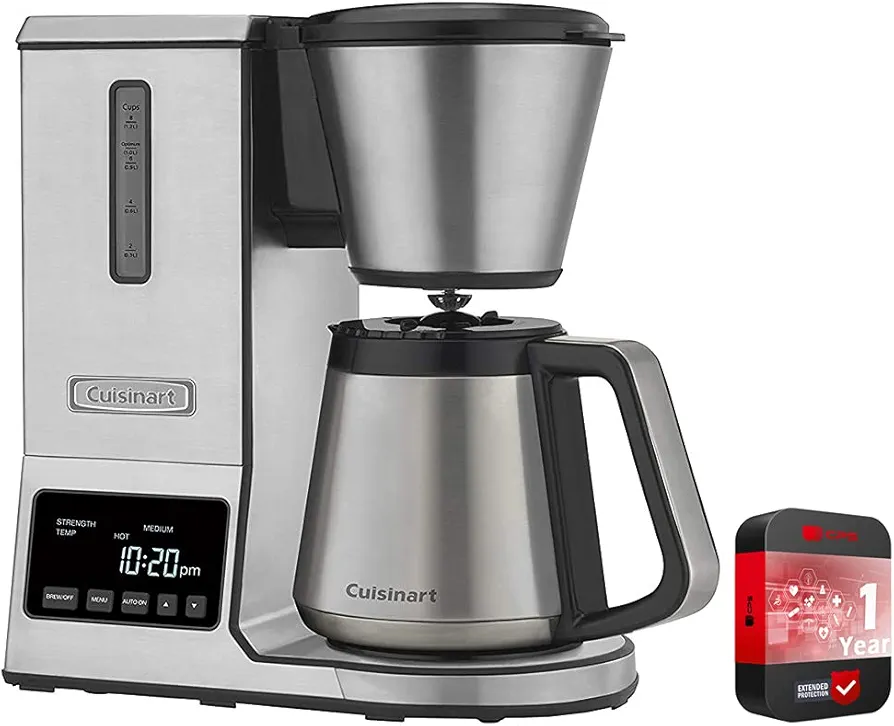 Cuisinart CPO-850 PurePrecision 8-Cup Pour-Over Coffee Brewer with Thermal Carafe Bundle with 1 YR CPS Enhanced Protection Pack