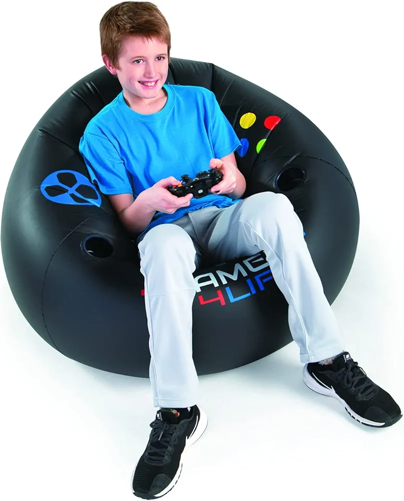 Tribello Inflatable Video Gaming Chair for kids, teens cool game chair,Xbox chair, Perfect for Game Rooms,Video Games or Relaxing, family movie nights,Dorms, Parties,