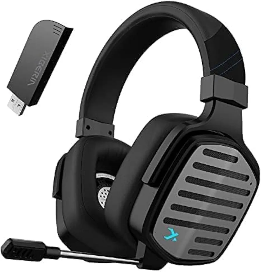 G02 Wireless Gaming Headset with Mic for PS5 PS4 PC Gaming - Detachable Magnetic Ear Cups