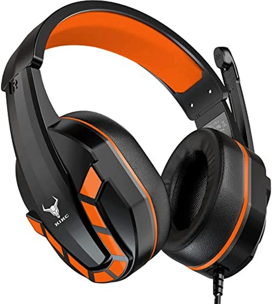 PS4 Gaming Headset with Mic for Xbox One, PS5, PC, Mobile Phone and Notebook, Controllable Volume Gaming Headphones with Soft Earmuffs for Kid
