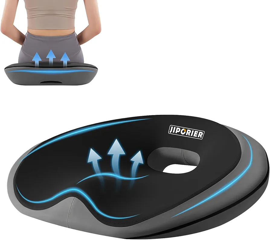 Large Seat Cushion for Office Chair, Ergonomic Pillow for Sciatica & Hip & Tailbone Pain Relief, Memory Foam Chair Cushion for Gaming Chair and Travel (Black)