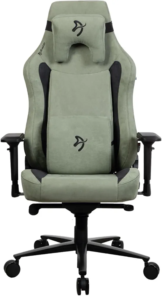 Arozzi Vernazza XL Supersoft Upholstery Material has a Unique Velvety Texture That is Fluid-Repellant and Breathable with Memory Foam Lumbar Support 4D Armrest for Office and Gaming Chair - Forest