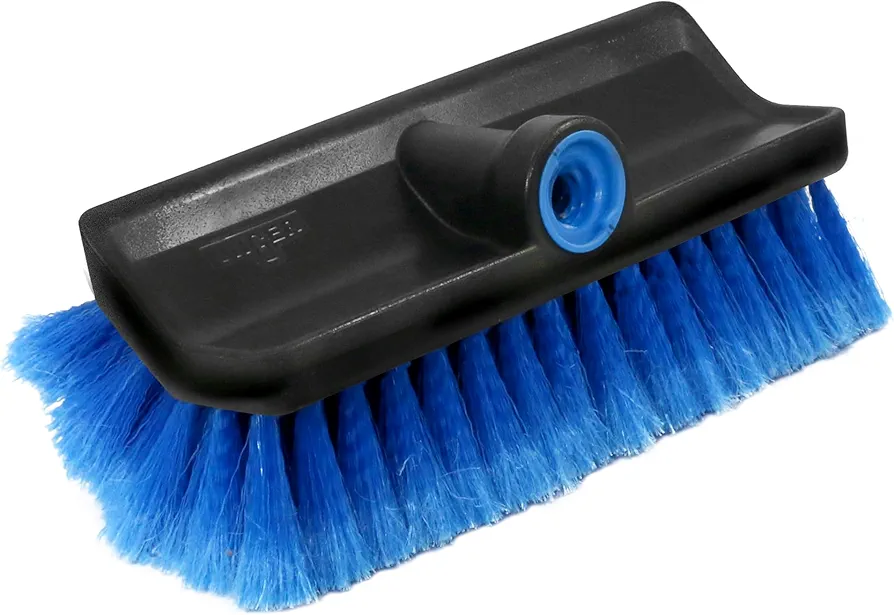 Unger Professional Lock-On 10” Bi-Level Soft Wash Brush – Compatible with Lock-On 48" Water-Flow Pole, Cleaning Brush, Wash Brush, Outdoor Brush, Great for Patios, Siding, Windows, Cars & Boats