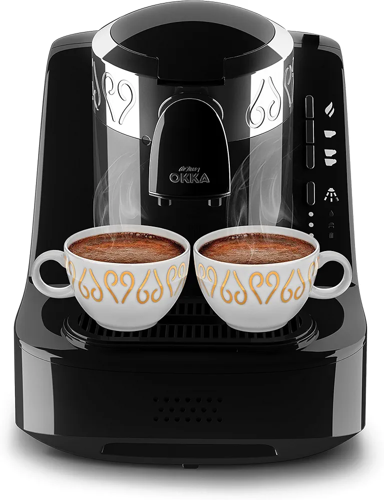 ARZUM Okka Automatic Turkish Coffee Machine, Maker, USA 120V, UL, Black and Silver