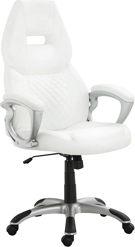 Coaster Home Furnishings Bruce Upholstered Adjustable Home Office Desk Chair White