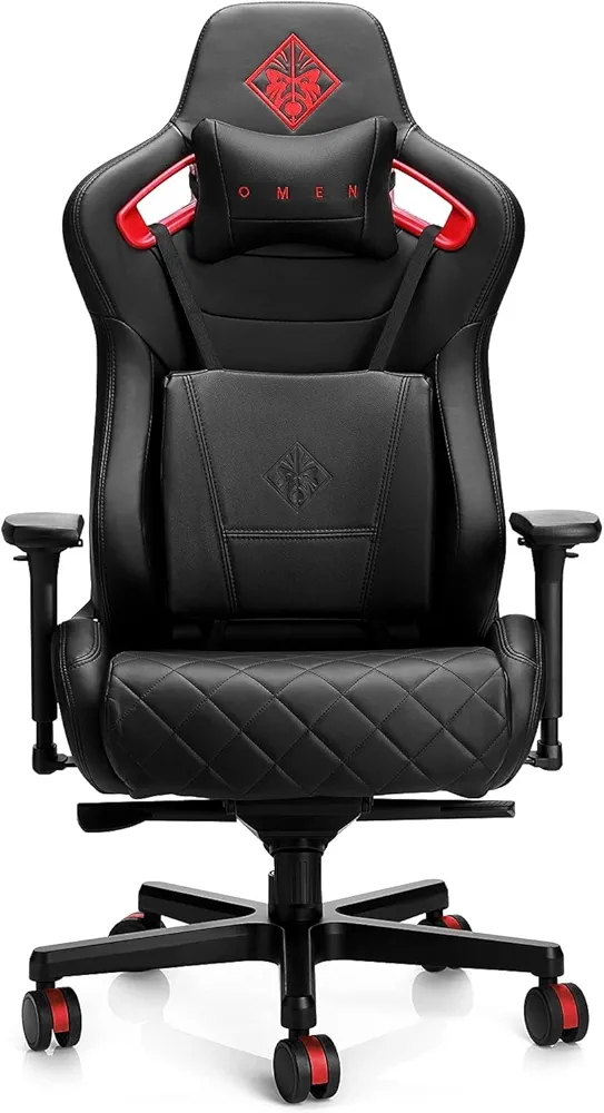 HP OMEN Citadel Gaming Chai OMEN by Citadel Gaming Chair, 844253 (OMEN by Citadel Gaming Chair, PC Gaming Chair, Black, Black, Black, Red, Hard armrest, 4D armrest)
