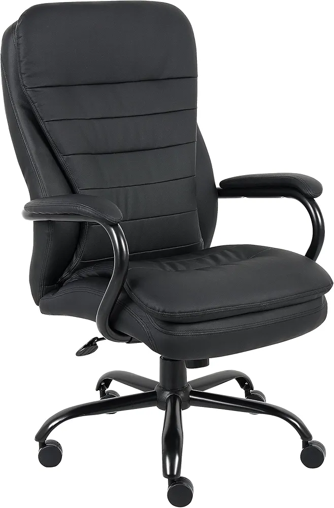 Boss Office Products CaressoftPlus Faux Leather Executive Big & Tall Chair, 400 lb. Capacity, Black (B991-CP)