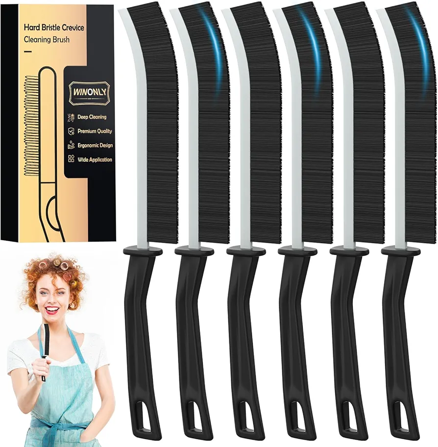 Hard Bristle Crevice Cleaning Brush - Small Cleaning Brushes Set Grout Brush Cleaner Toilet Brush Scrub Brush for Shower Tile Skinny Gap Cleaning Tools for Household Use Bathroom Kitchen Sink Window