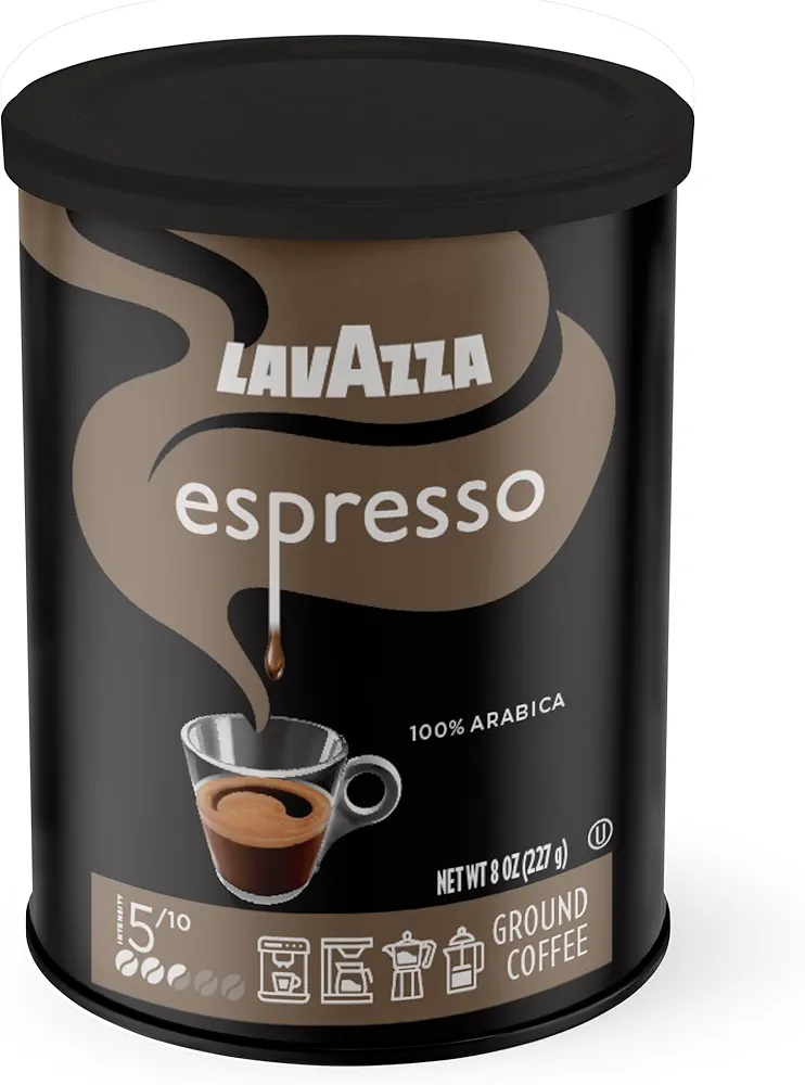 Lavazza Espresso Ground Coffee Blend, Medium Roast, 8 Ounce (Pack of 6)