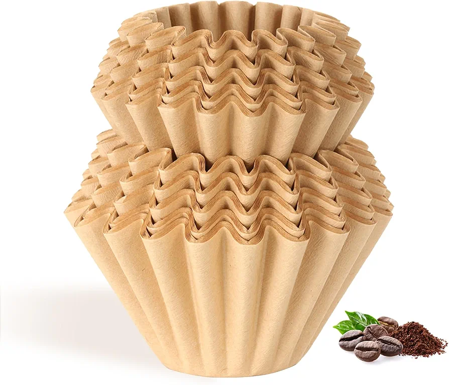100 Count Unbleached Coffee Filters, 4-5 Cup Natural Basket Coffee Filter Paper for 5 Cup Coffee Maker, Small Coffee Travel Brewer, Single Serve Coffee Pot