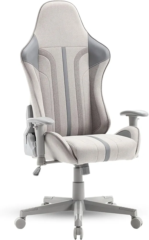 X Rocker Mysa PC Video Gaming Chair, Executive Ergonomic Office Desk Chair with Wheels, Vegan Leather, Gray and White
