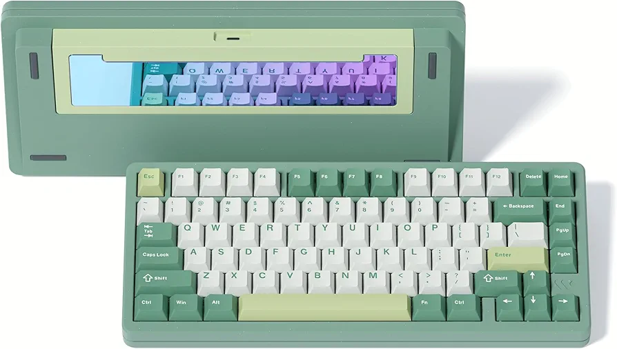 Womier SK75 75% Keyboard with Full Aluminum Wireless Mechanical Gaming Keyboard, VIA Custom Keyboard, Pre-lubed POM Switches RGB Creamy Gaming Keyboard, 3-Modes Gasket Hot Swappable Keyboard, Green
