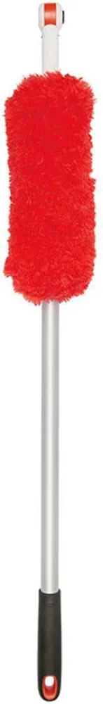 OXO Good Grips 3-in-1 Extendable Microfiber Long Reach Duster with Interchangeable Heads, 8 ft, Orange